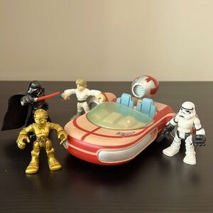 Landspeeder & Luke Skywalker Figure Star Wars Playskool Heroes + extra people